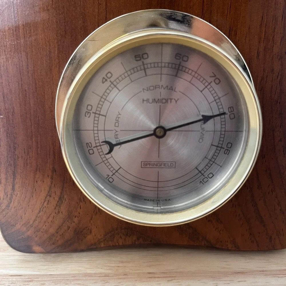 Vintage Weather Nautical Decor Wood Thermometer Barometer Hygrometer Fisherman